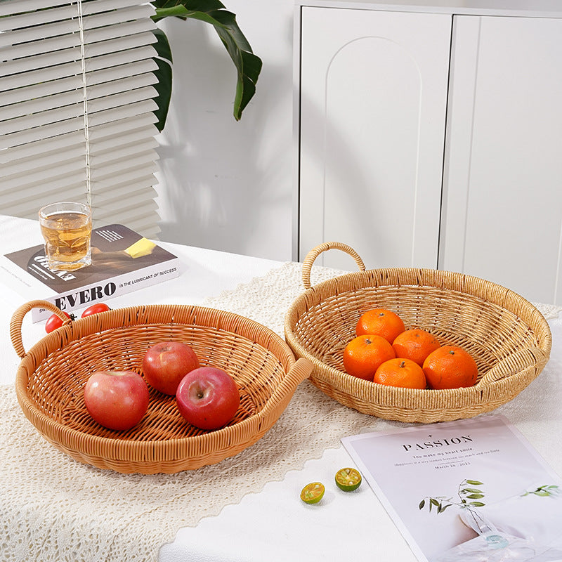 Handwoven Round Serving Basket Stornfield