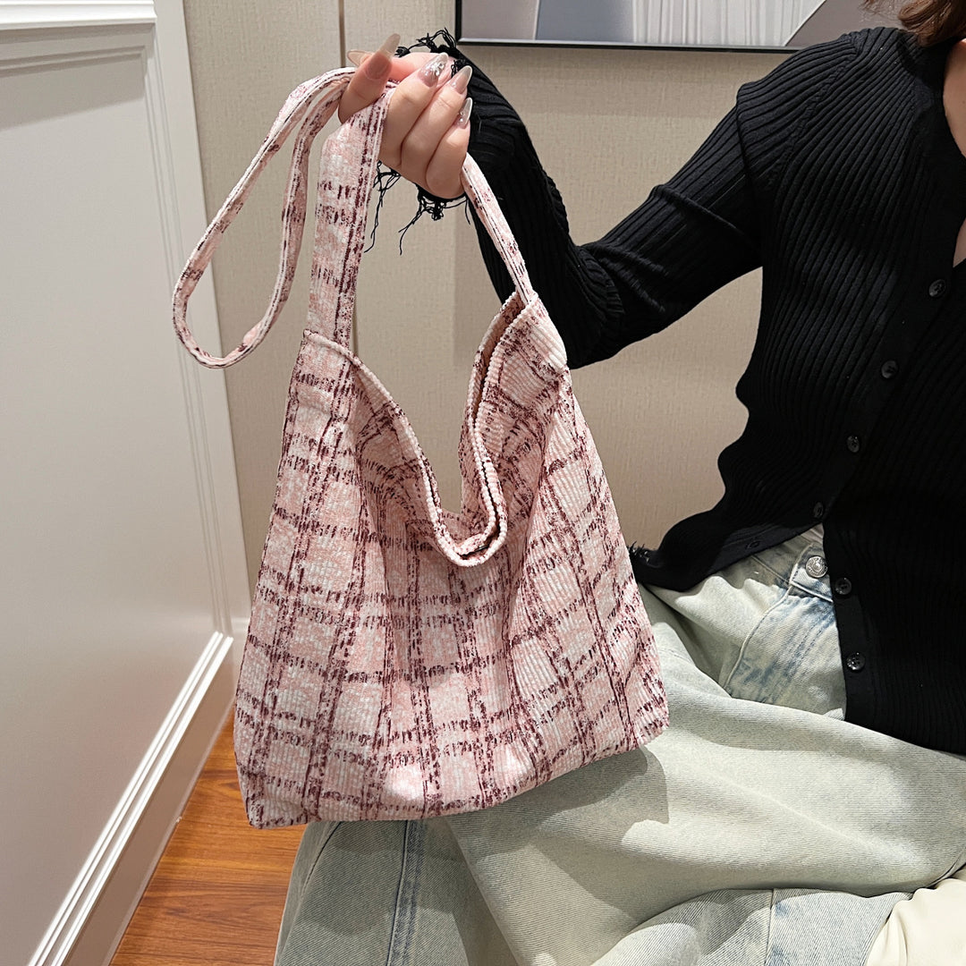 Textured Fabric Hobo Handbag