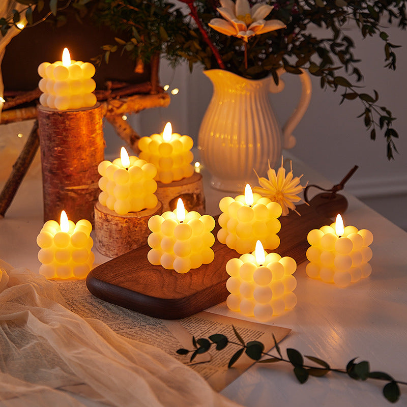 Decorative LED real wax candle in crystal look Stornfield