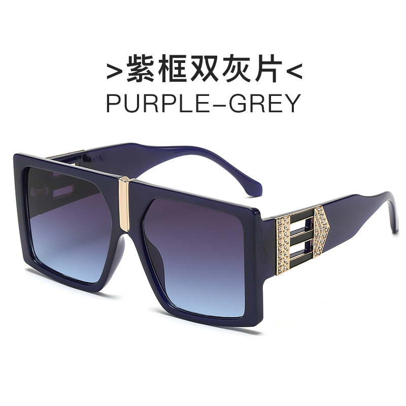 Ladies elegant rectangular sunglasses with glamorous embellishments Stornfield