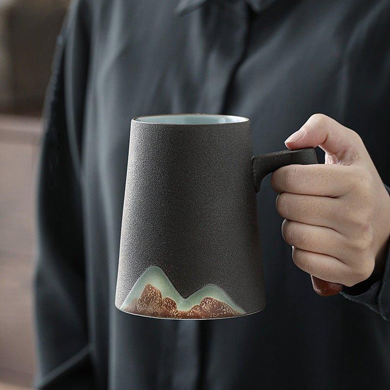 Mountain Themed Ceramic Tea Cups With Filter | Stornfield