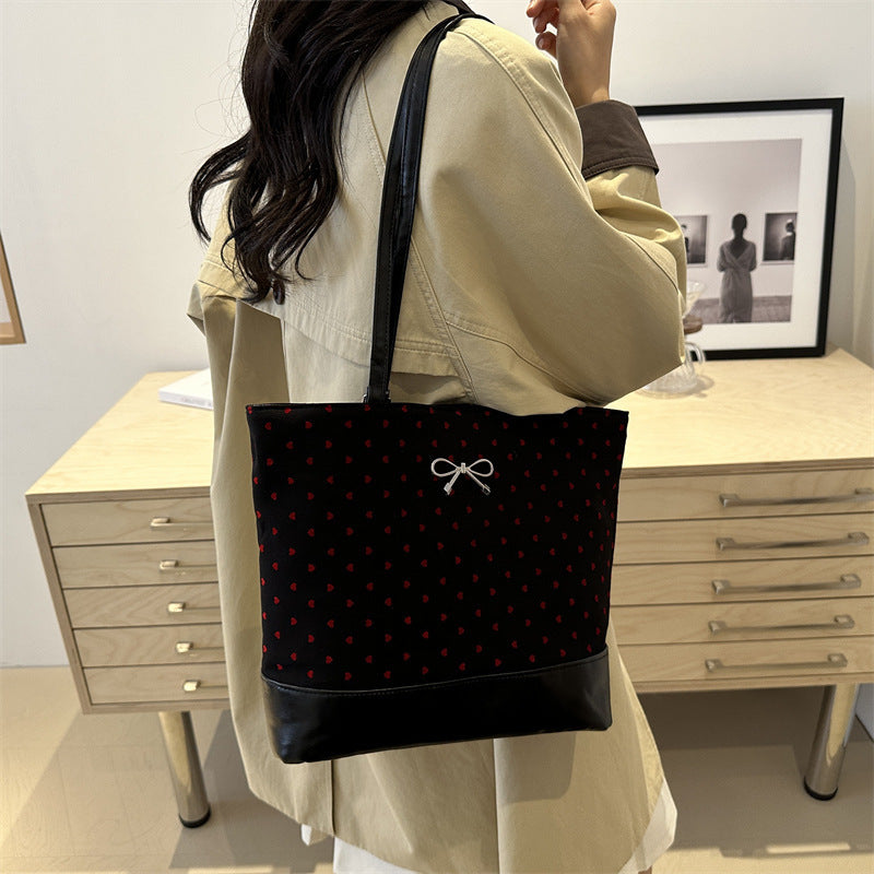 Heart-Embellished Canvas Tote Bag Stornfield