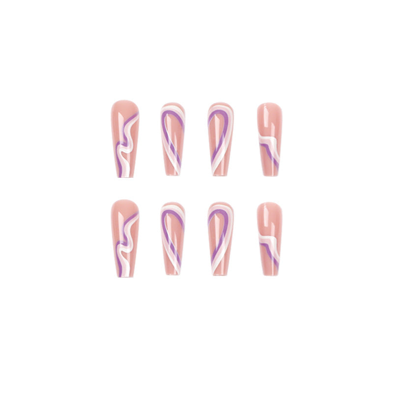 Artful nail extensions with elegant wave pattern Stornfield
