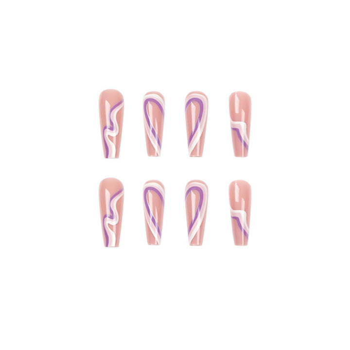 Artful nail extensions with elegant wave pattern Stornfield