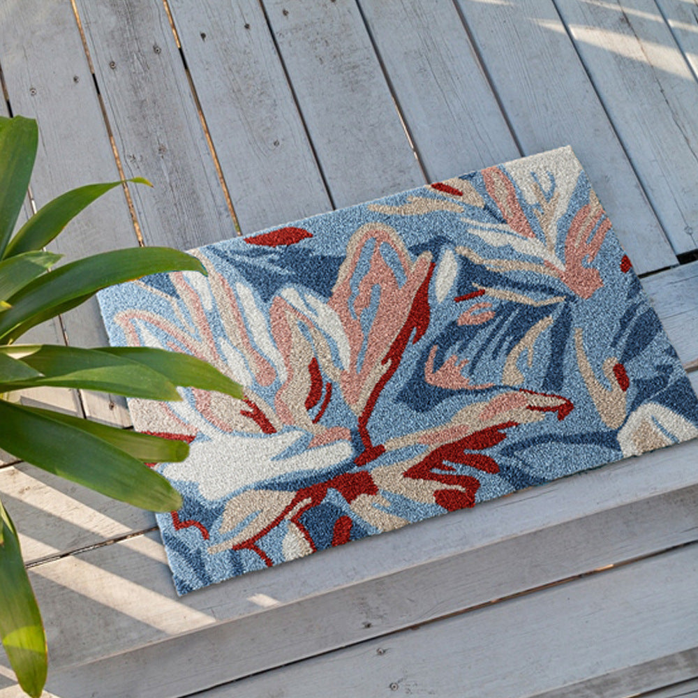 Floral bath mat made of absorbent cotton loop structure with non-slip underside Stornfield