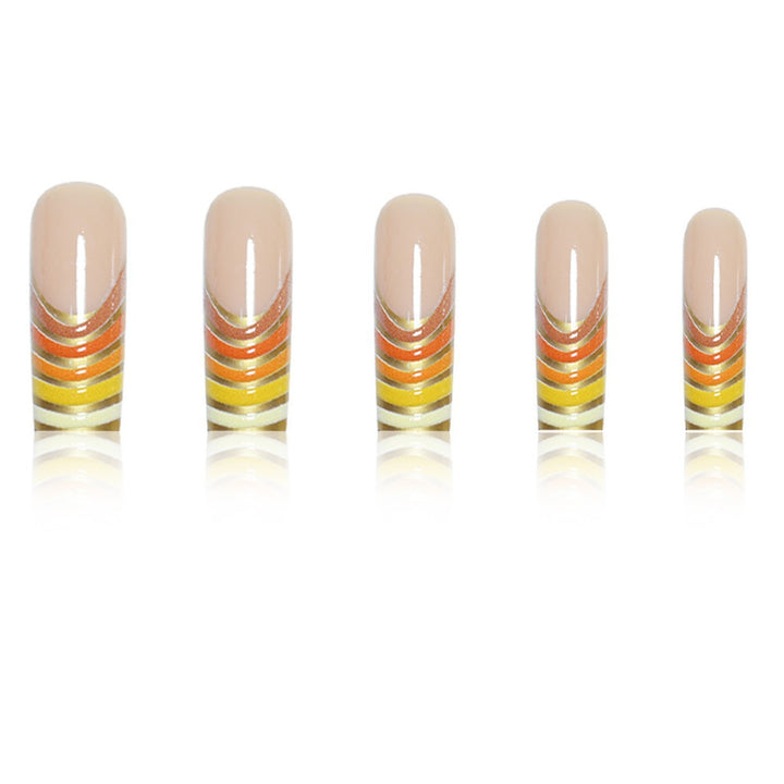 Striped French Tip Press-On Nails Stornfield