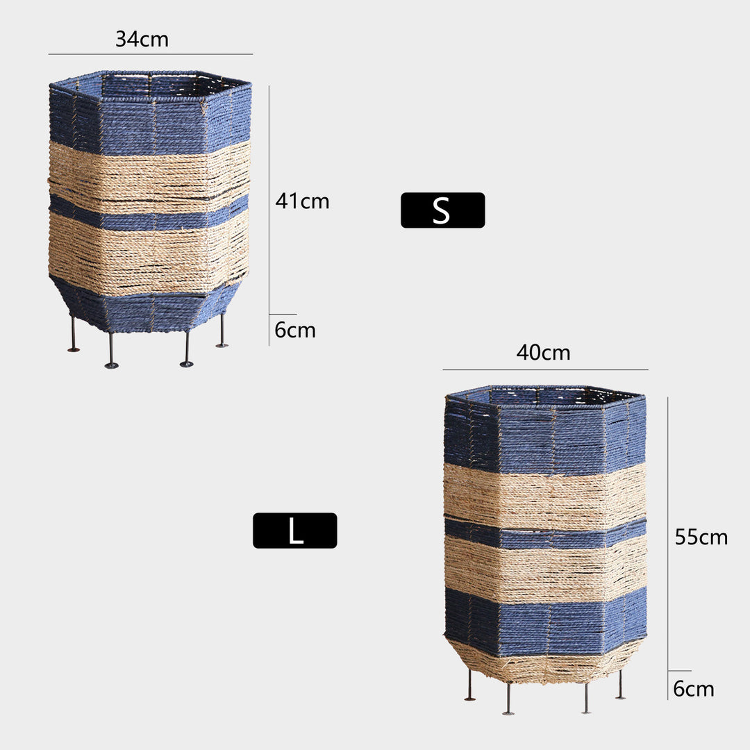 Stylish laundry basket made of rattan with metal legs Stornfield