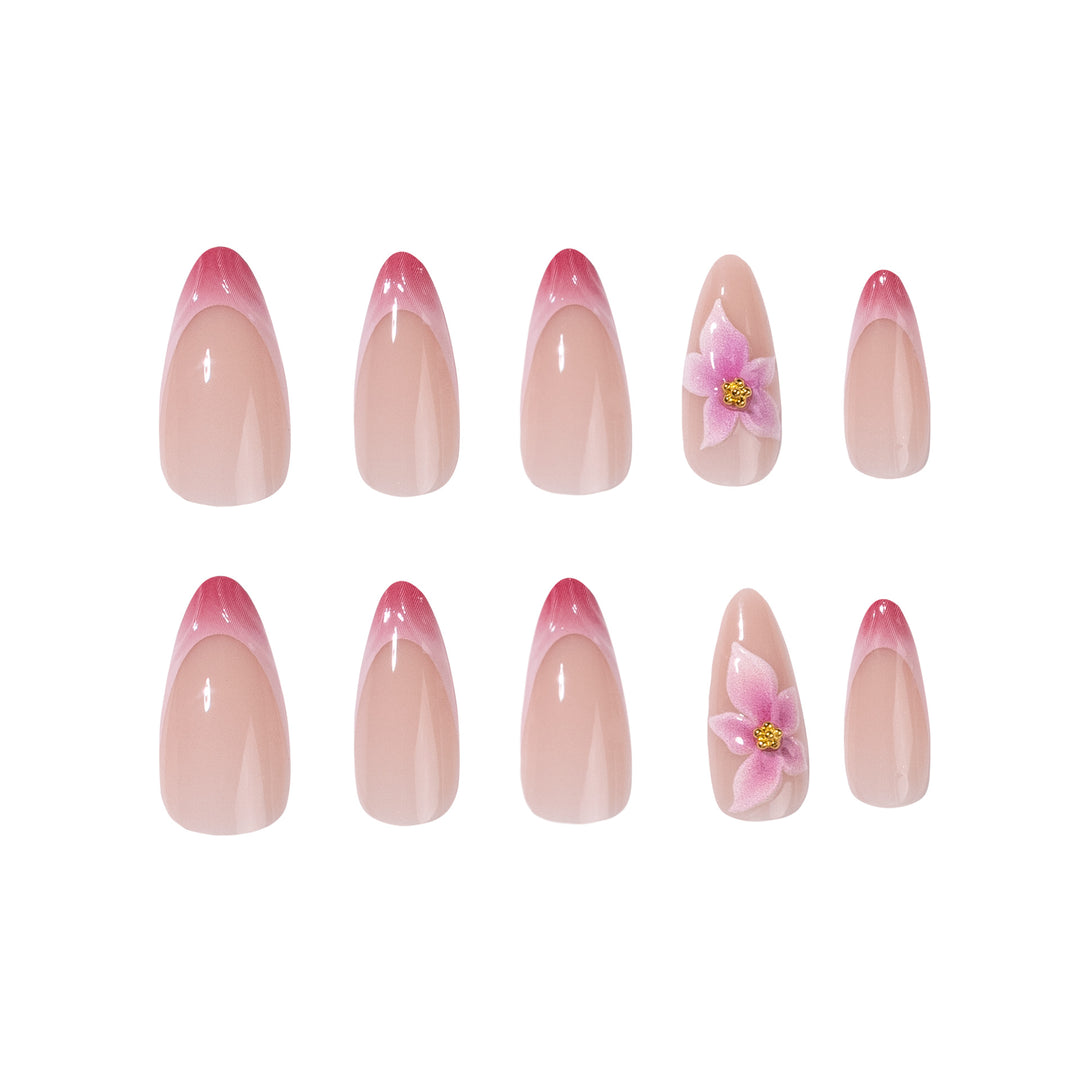 Artistic Nail Extensions with Floral Accents Stornfield