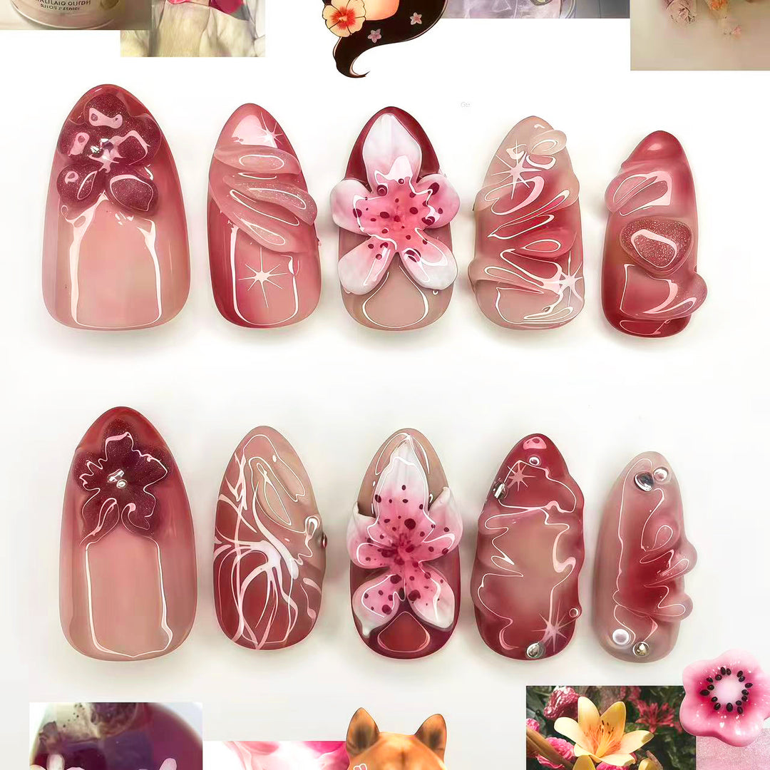 Decorative Floral Nail Art Set