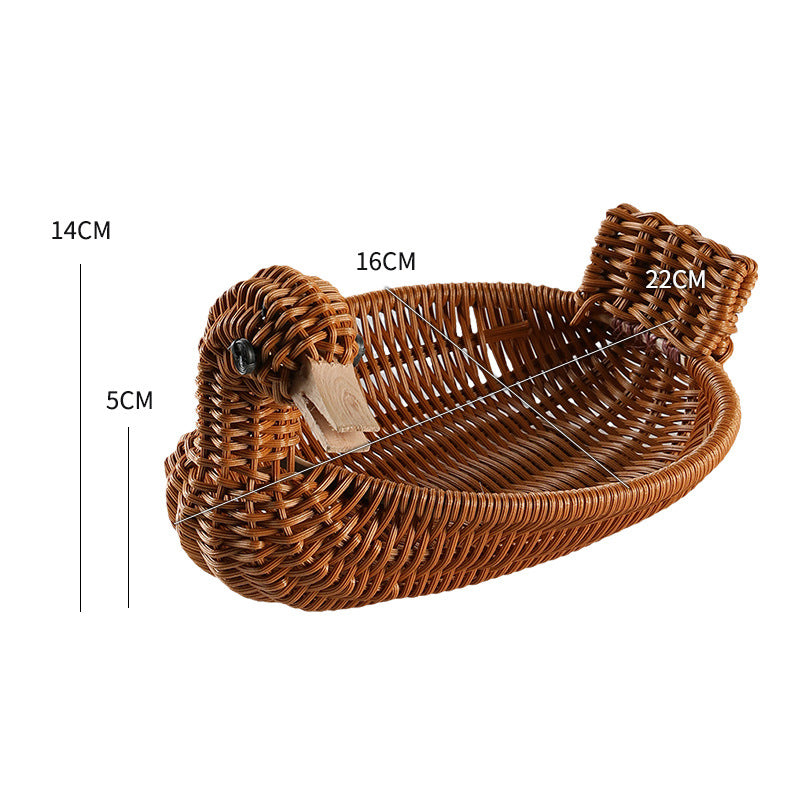 Unisex Braided Decoration Basket in Duck Shape Stornfield