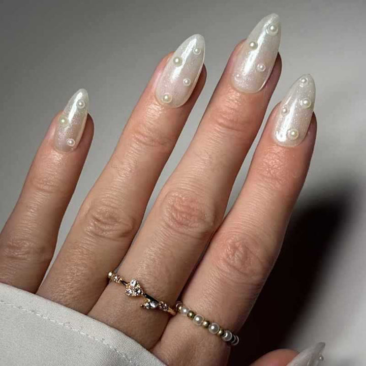 Premium Pearl-Embellished Stiletto Press-On Nails Stornfield