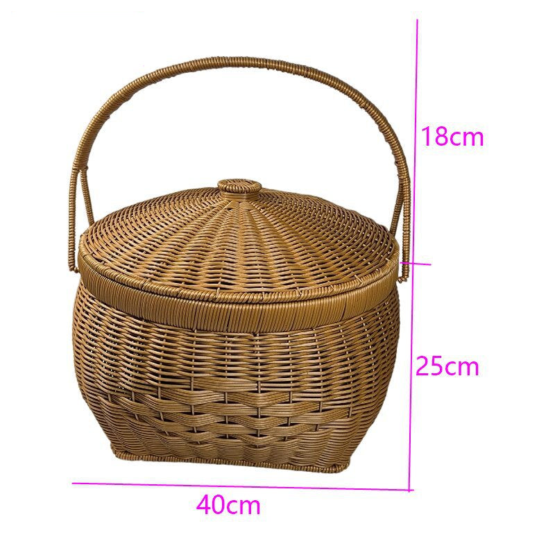 Lidded Woven Storage Basket Stornfield