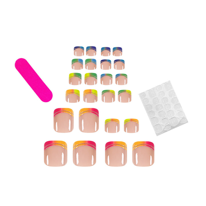 Nail art set with glossy rainbow tip designs Stornfield