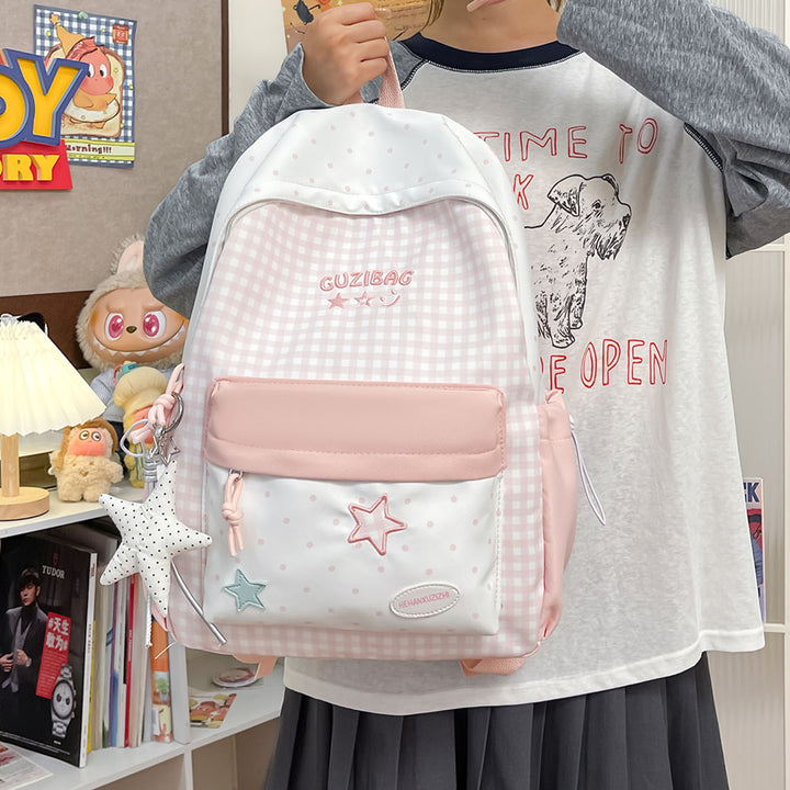 Charming Checked Pattern Backpack Stornfield