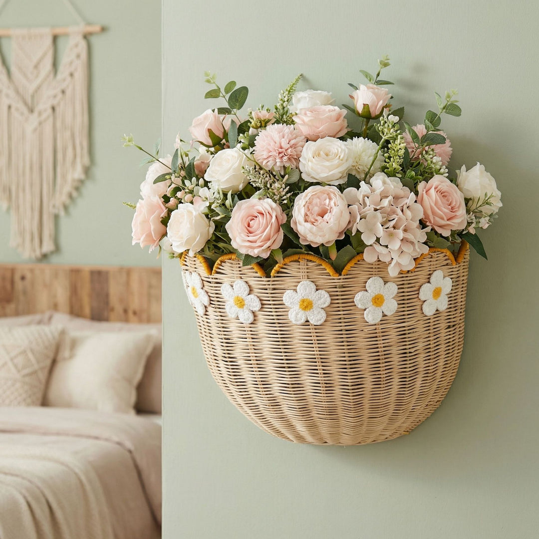 Wall basket with floral pattern Stornfield