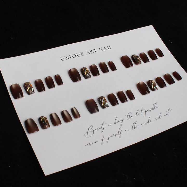 Premium Artistic Press-On Nail Set with Gem Accents Stornfield