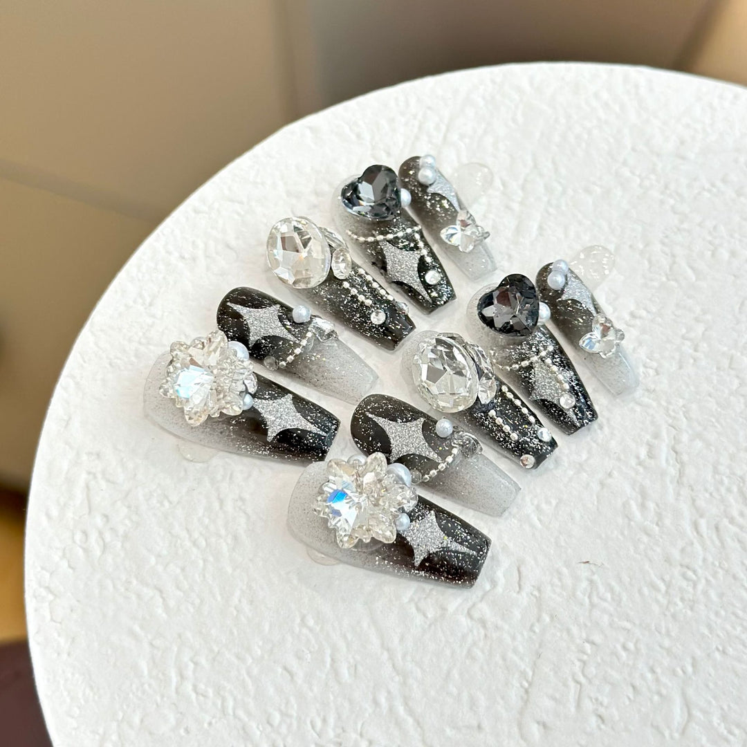 Artistic Glittering Press-On Nail Set