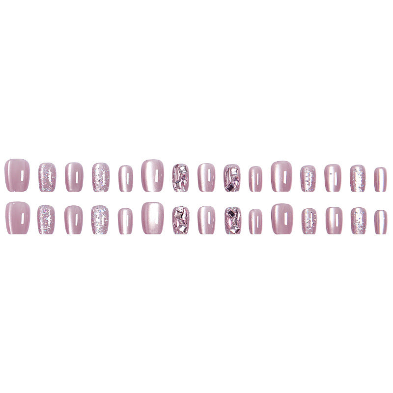 Artificial nail set with glitter and metallic effects Stornfield