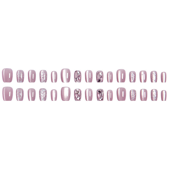 Artificial nail set with glitter and metallic effects Stornfield