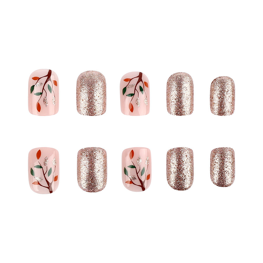 Glittery Floral Nail Art Design Stornfield