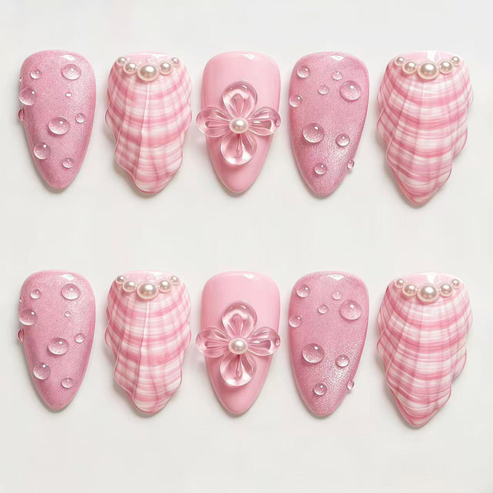 Elegant Decorative Press-On Nail Set 1790745418