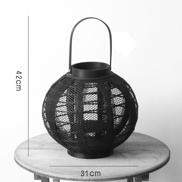 Elegant metal lantern with net design Stornfield