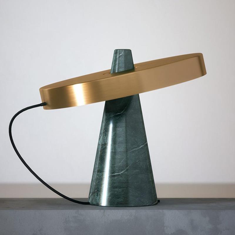 Artistic Marble and Brass Accent Table