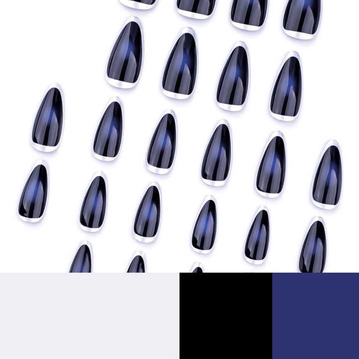 Artful stiletto nails with glamorous metallic finish Stornfield