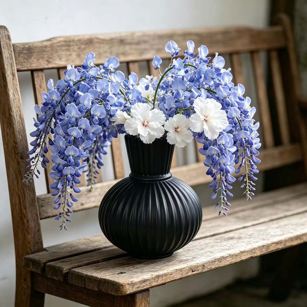 Elegant Ribbed Ceramic Vase Stornfeild