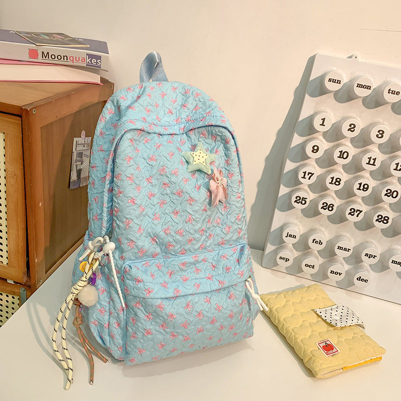 Quilted Floral Patterned Backpack Stornfield