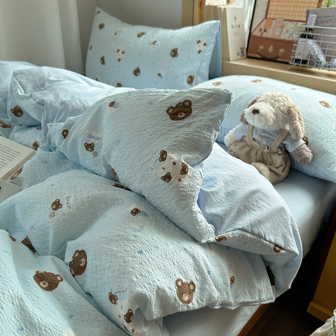 Playful Cartoon Dog Themed Bedding Set