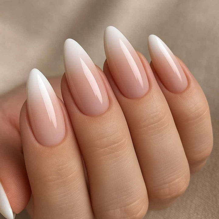 Elegant French Manicure Artificial Nails Stornfield