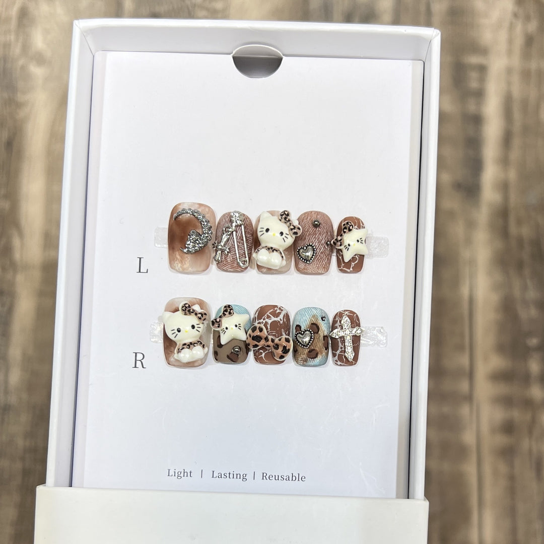 Themed Press-On Nail Art Set with Hello Kitty Designs Stornfield