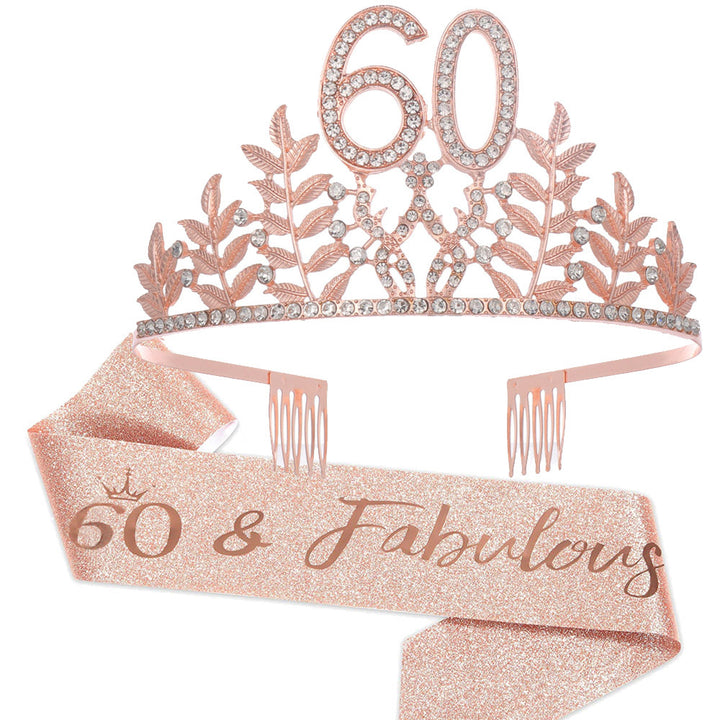 Women's Glamorous Birthday Crown with Shining Rhinestones Stornfield