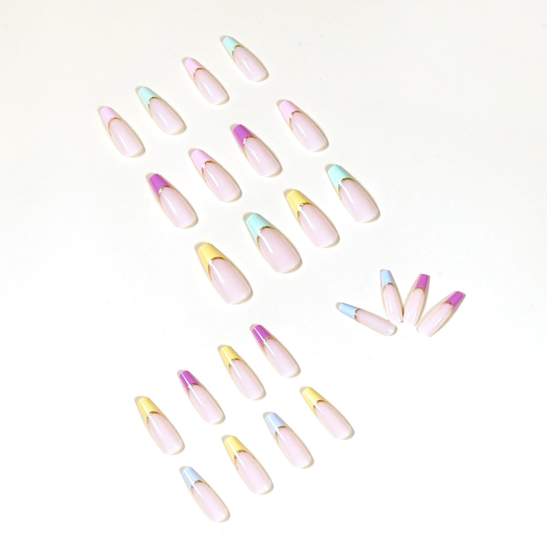 Artful Nail Extensions with Modern Color Design and Glitter Stornfield