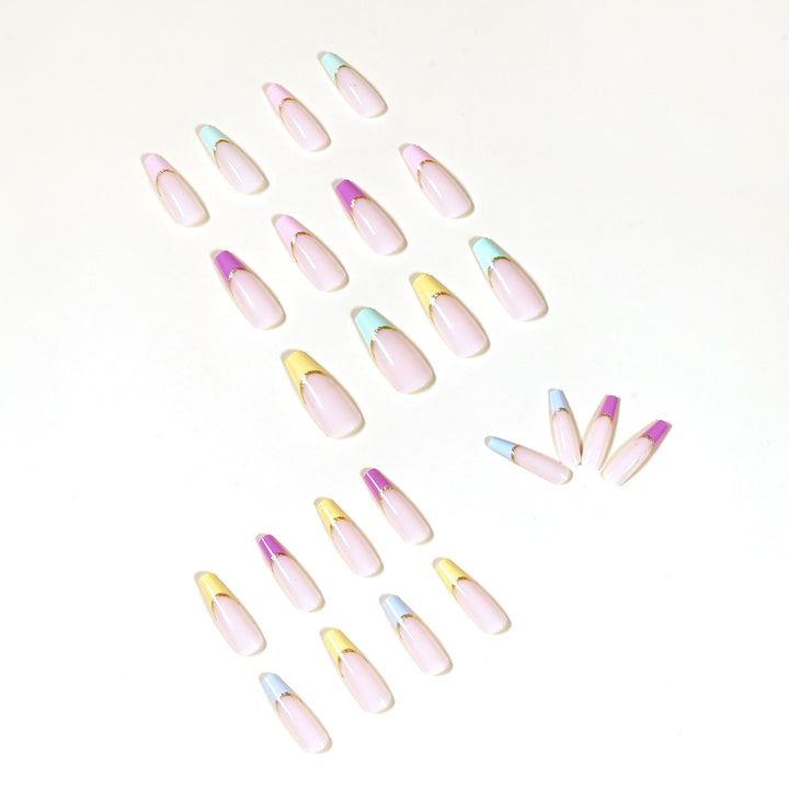 Artful Nail Extensions with Modern Color Design and Glitter Stornfield