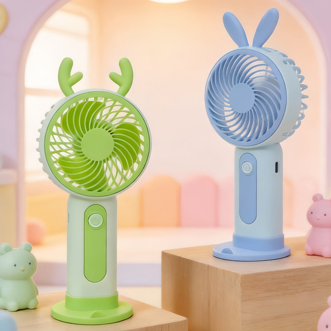 Ladies Portable Hand Fan with Cute Bunny Design Stornfield