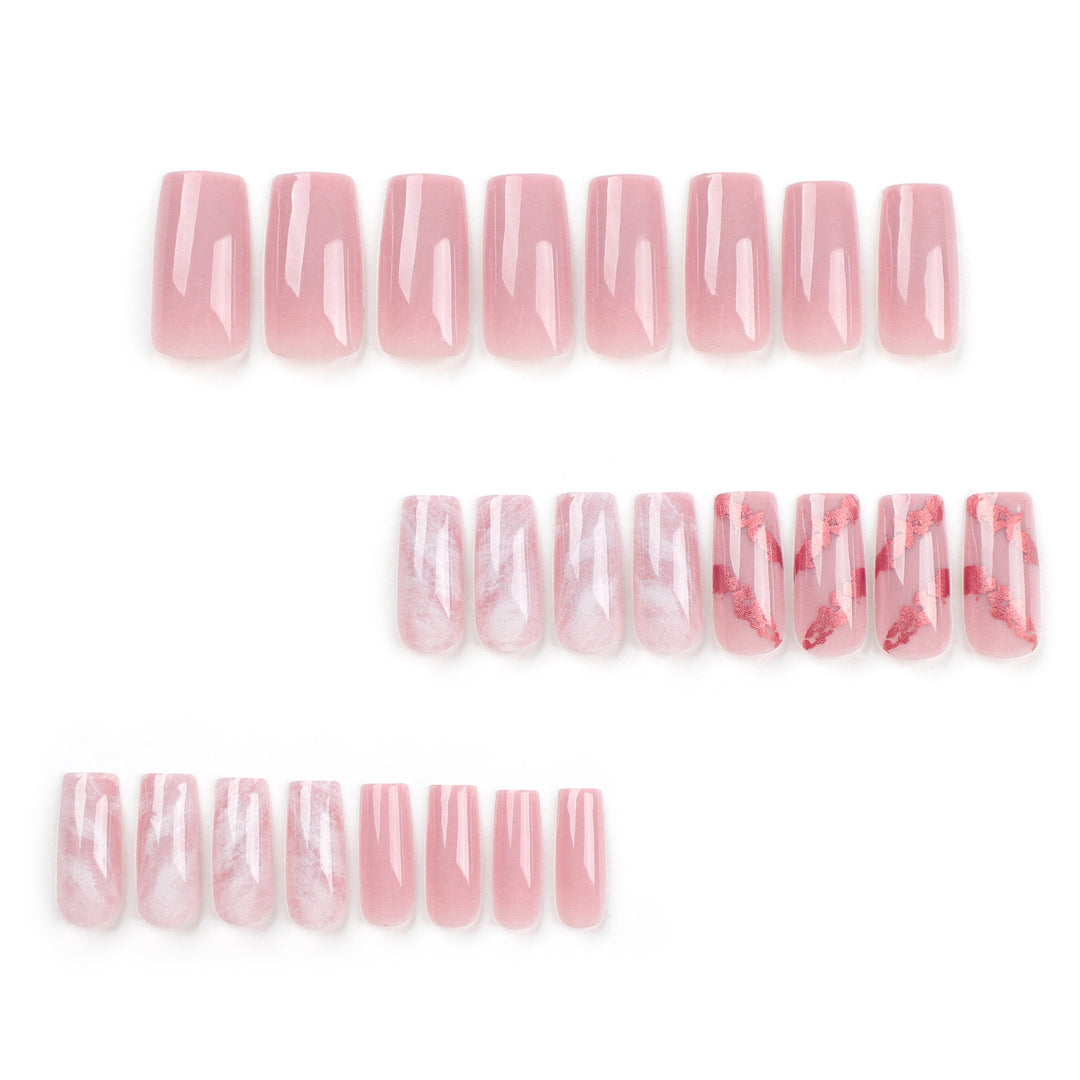 Artistic Nail Extensions with Marbled and Golden Accents Stornfield