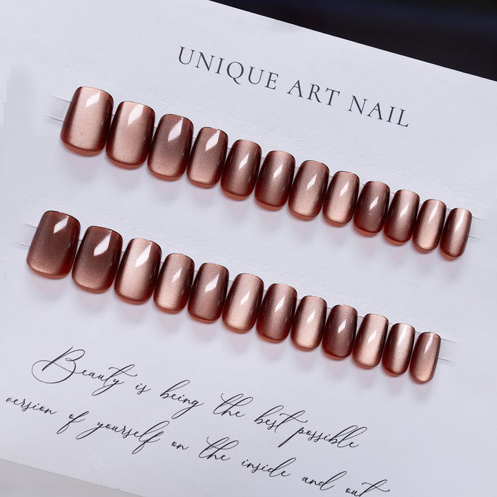 Glossy Coffin-Shaped Press-On Nails