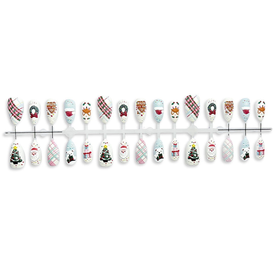 Festive Seasonal-Themed Press-On Nail Art Set