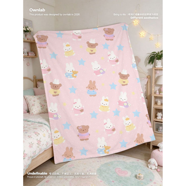 Cute Animal-Themed Fleece Throw Blanket