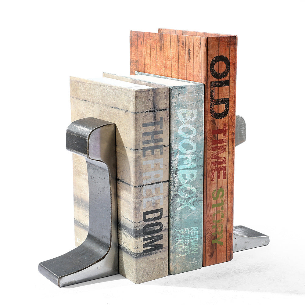 Industrial-Style Metal Bookends