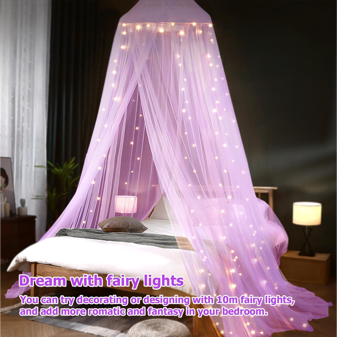 Enchanting Canopy Bed Tent with LED Lights Stornfield