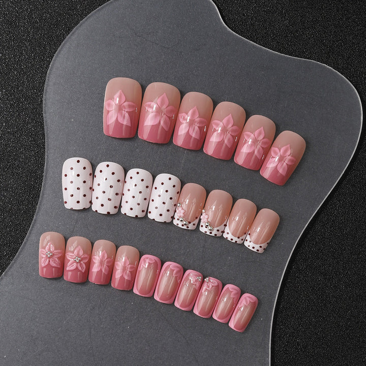 Floral Embellished Press-On Nail Set Stornfield