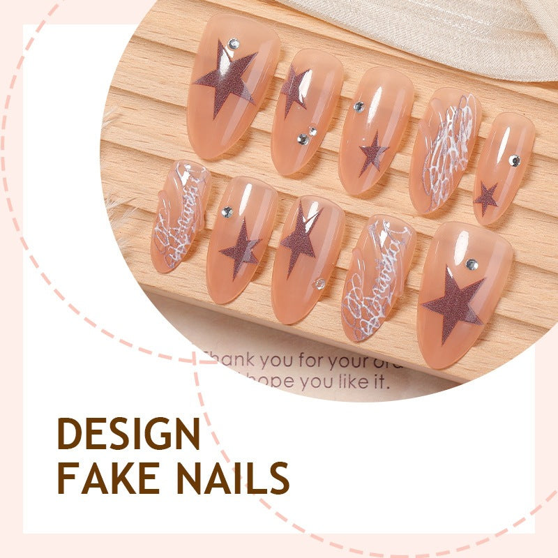 Artificial nail set with star and glitter accents Stornfield