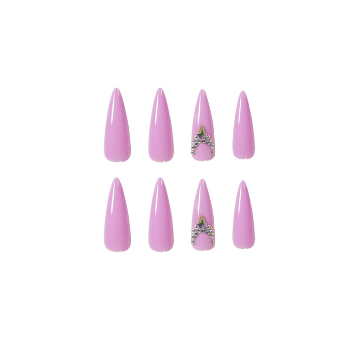 Glamorous stiletto nails with rhinestone decoration Stornfield