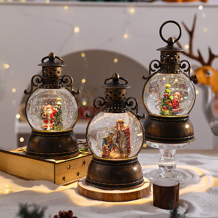 Nostalgic Christmas lantern with snow globe Stornfield