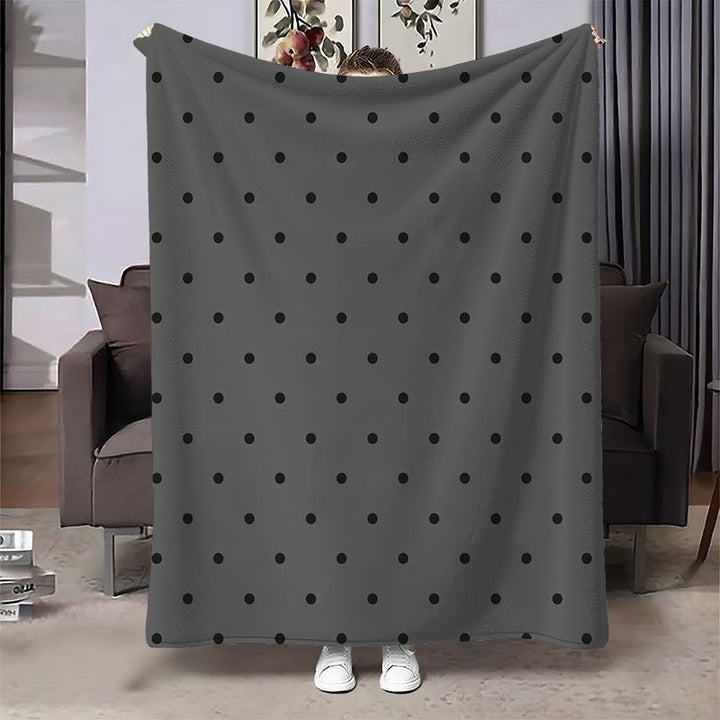 Cozy Polka Dot Fleece Throw Blanket