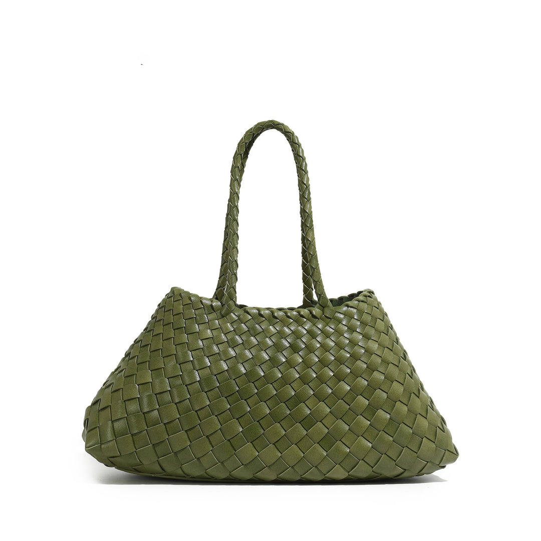 Handcrafted Woven Leather Tote Stornfield