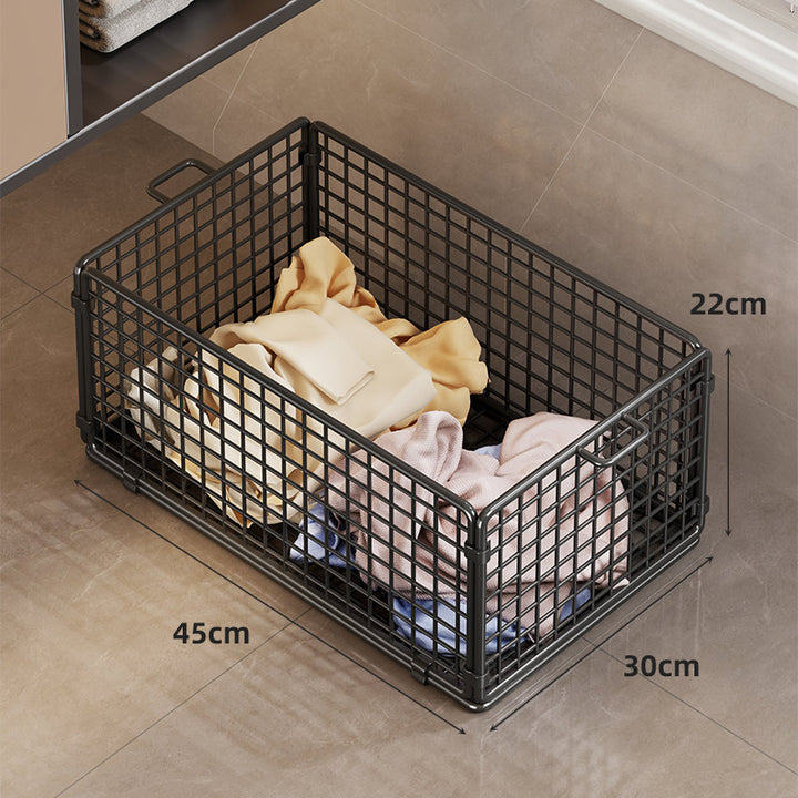 Rolling Mesh Underbed Storage Basket with Locking Casters and Carry Handles